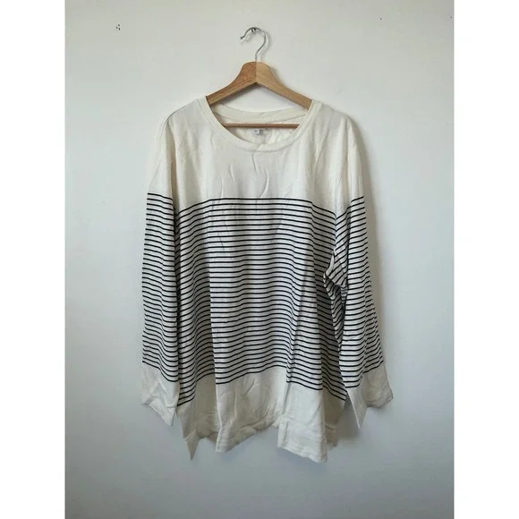 J.Jill Fit French Terry Striped Tunic – White & Black – Size 4X – NWT - Picture 2 of 5